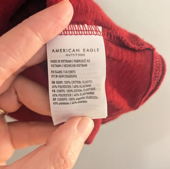 American Eagle Sunchaser Knit Puff Sleeve Smocked Top - Picture 5 of 7